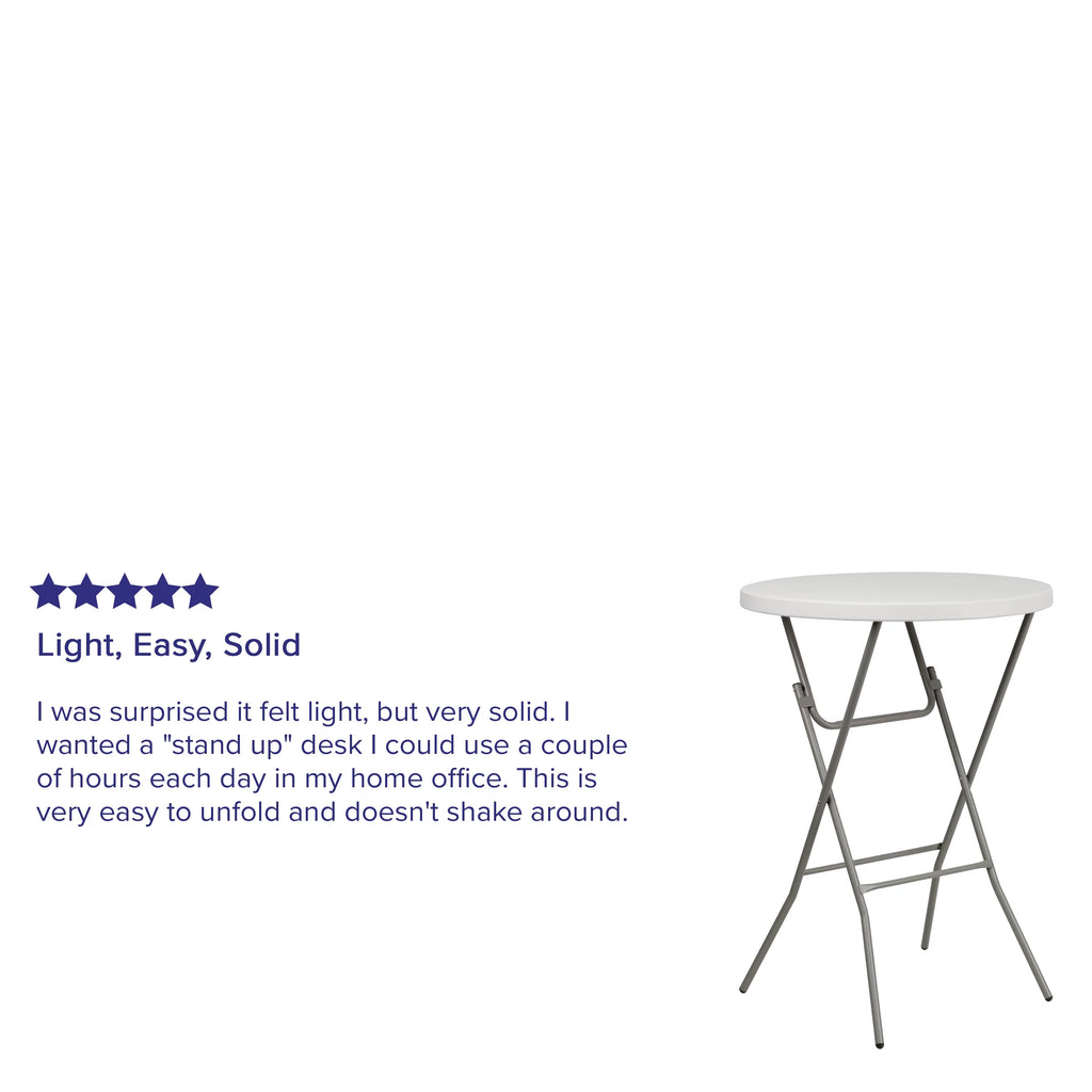 Round White Plastic Bar Height Folding Event Table Q2400
