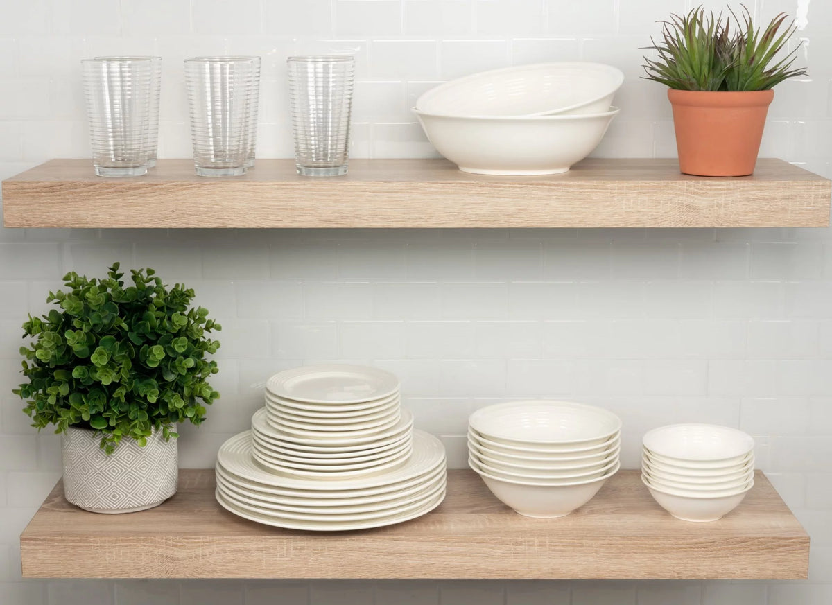 White 62-Piece Stoneware Dinnerware Set W788336