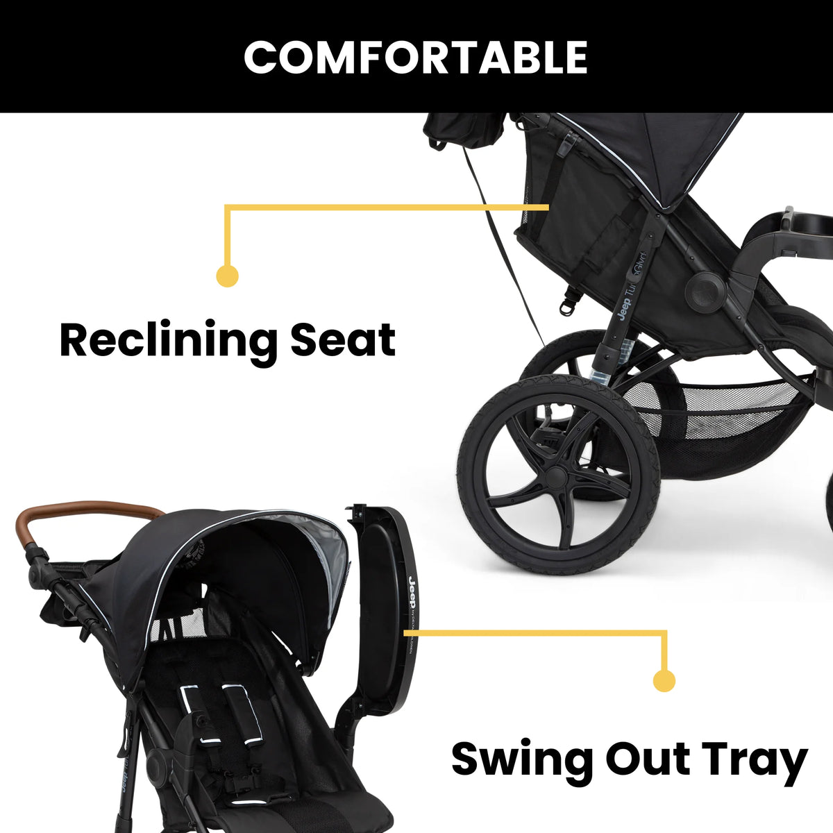 Black Jogging Stroller J124