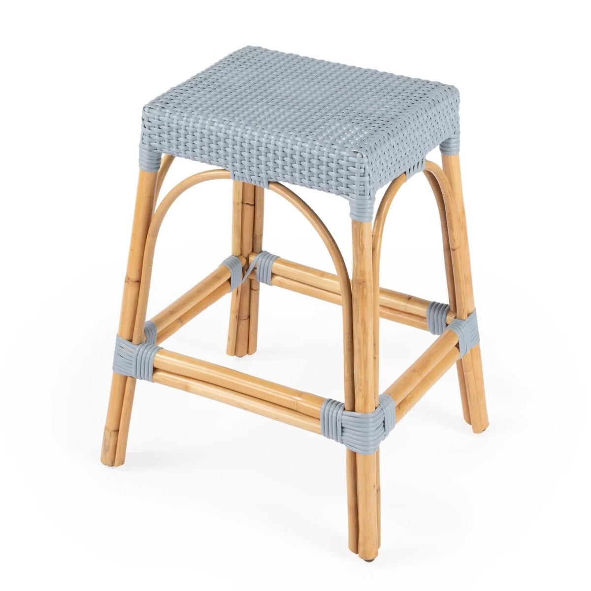 Baby Blue Rattan Counter Stool X330