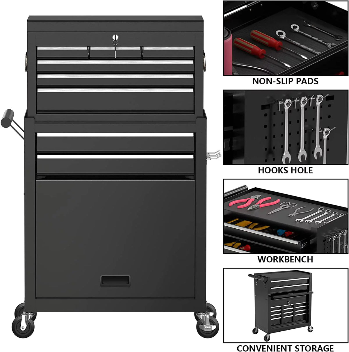 8 Drawer Rolling Tool Chest with Lockable Drawers R441280