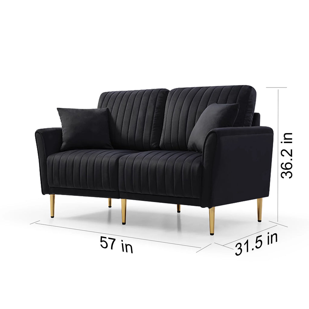 Black Velvet Loveseat I62855