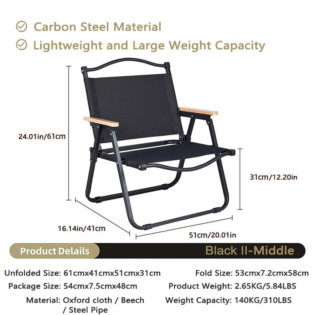 Heavy Duty Folding Chair Black A593599