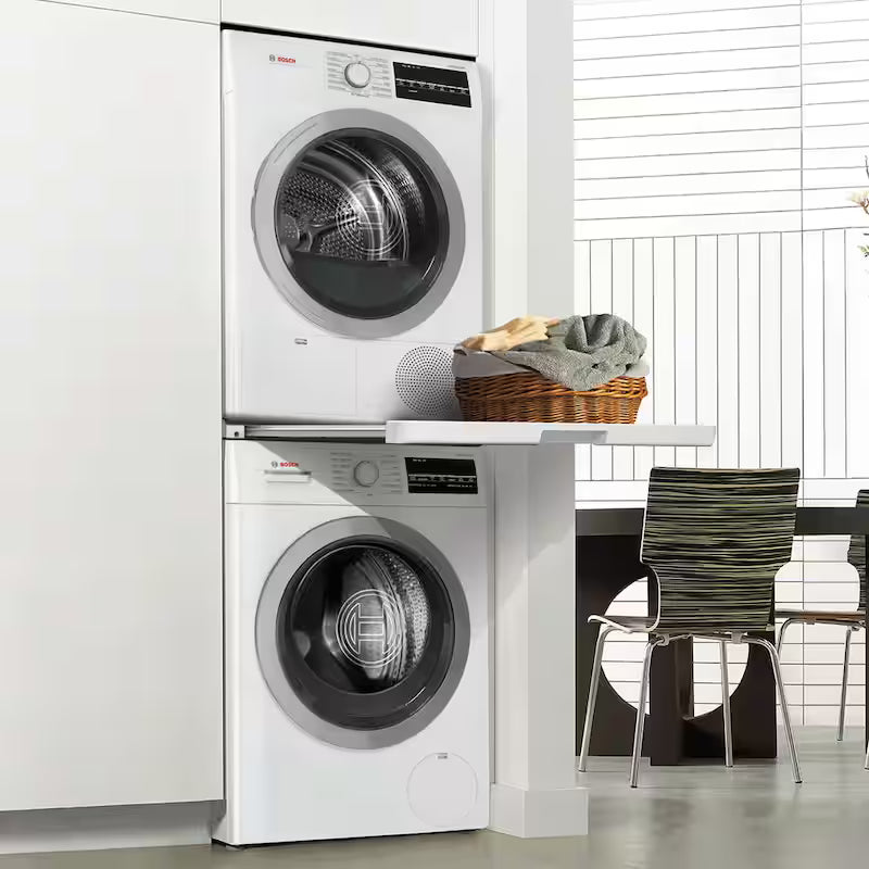 24 in. Laundry Stacking Kit with Shelf in White O7864