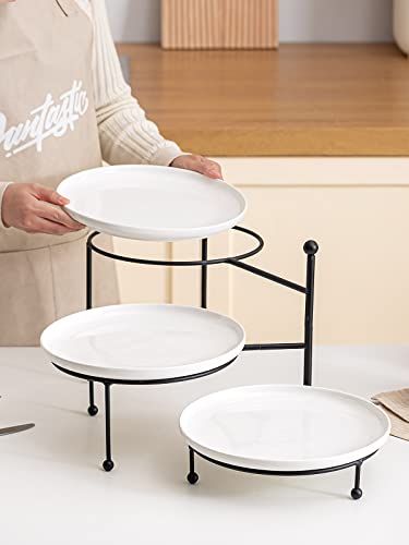 3 Tiered Serving Stand with White Porcelain Plates P873830