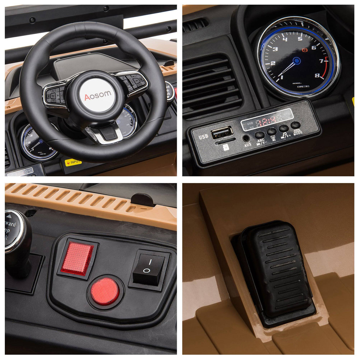 Ride on Car Off Road Truck SUV 12 V Electric Battery Powered with Remote Control Yellow Q19516