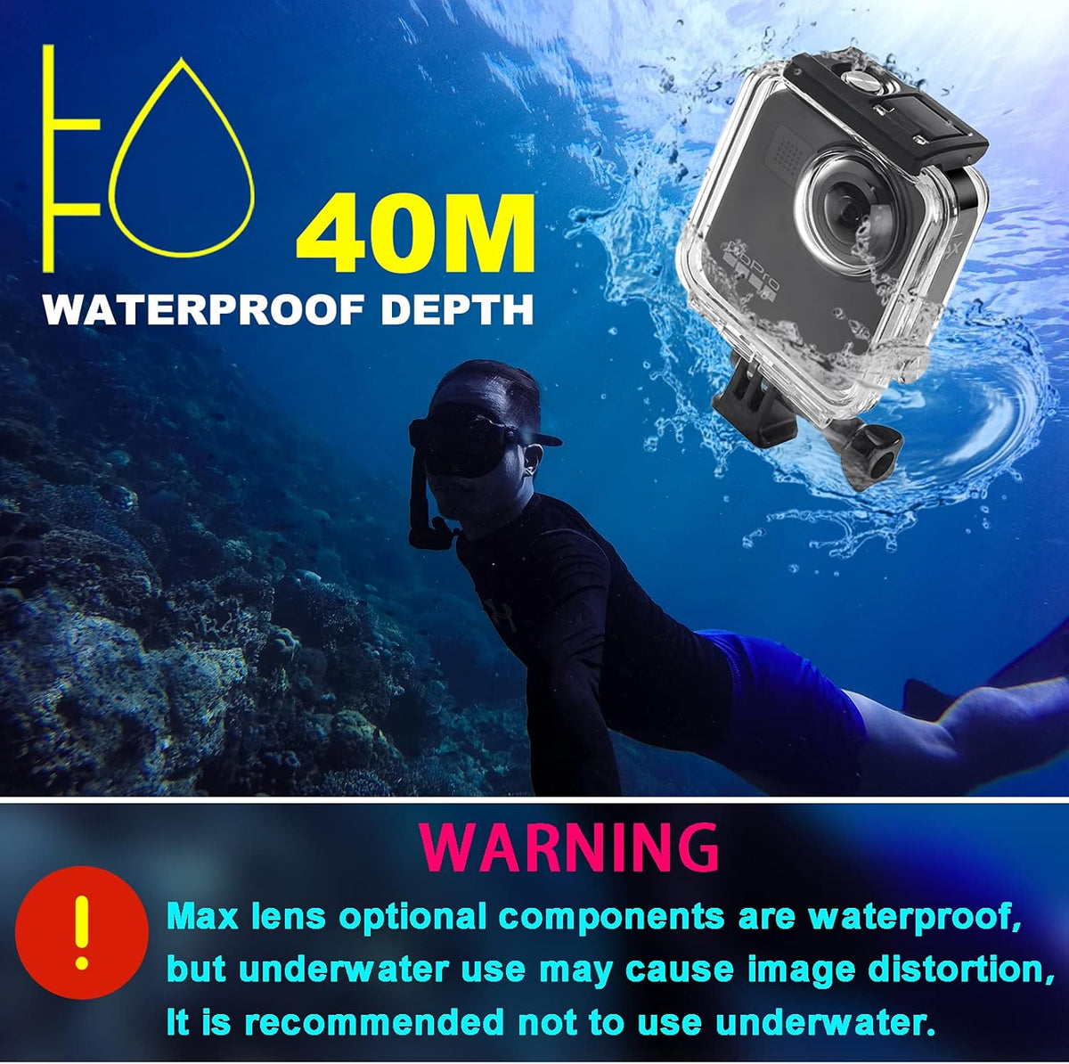 Waterproof Underwater Diving Protective Housing Case with Bracket Accessories X2841