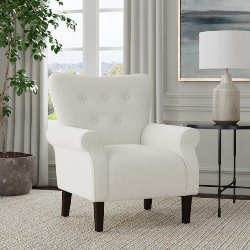 Upholstered Rolled Arm Wingback Accent Chair M394