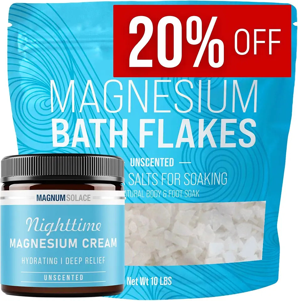 Magnesium Bath Flakes and Magnesium Cream Unscented Z641921