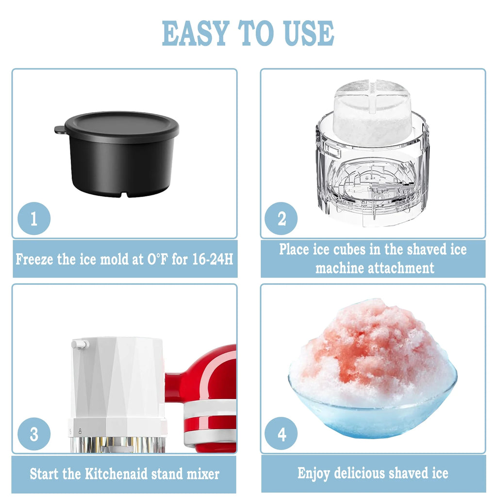 Shaved Ice Attachment with 4 Ice Cube Molds S4246