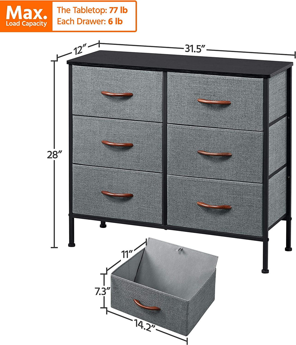 6 Drawer Fabric Storage Organizer W989293