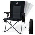 Lightweight Folding Reclining Camping Chair with Adjustable Back Black E737