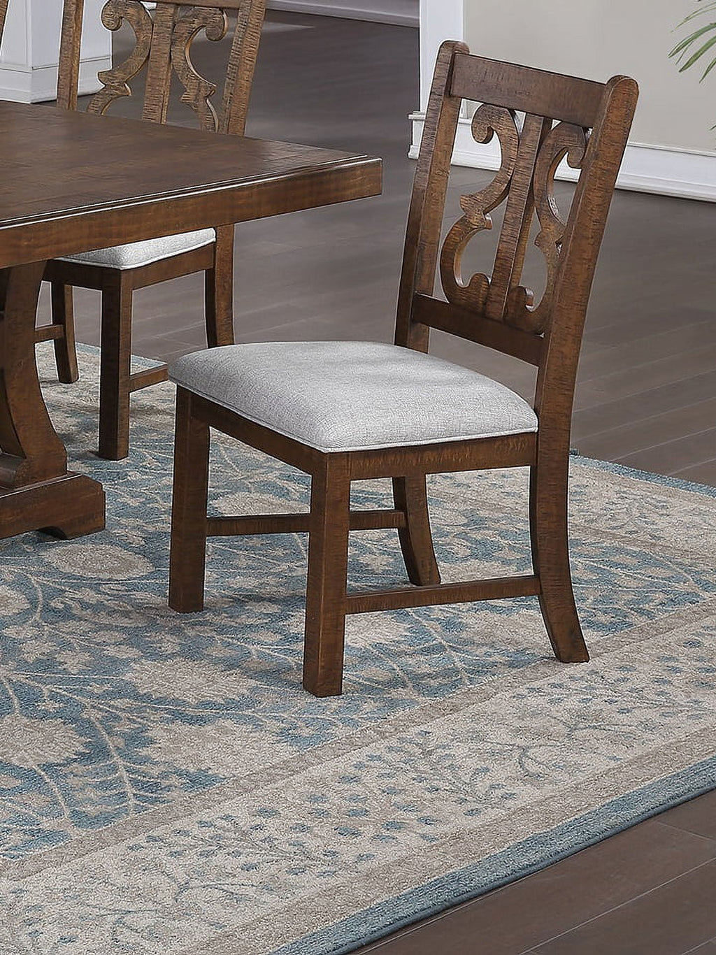 Set of 2 Wooden Cushion Seat Chairs A469