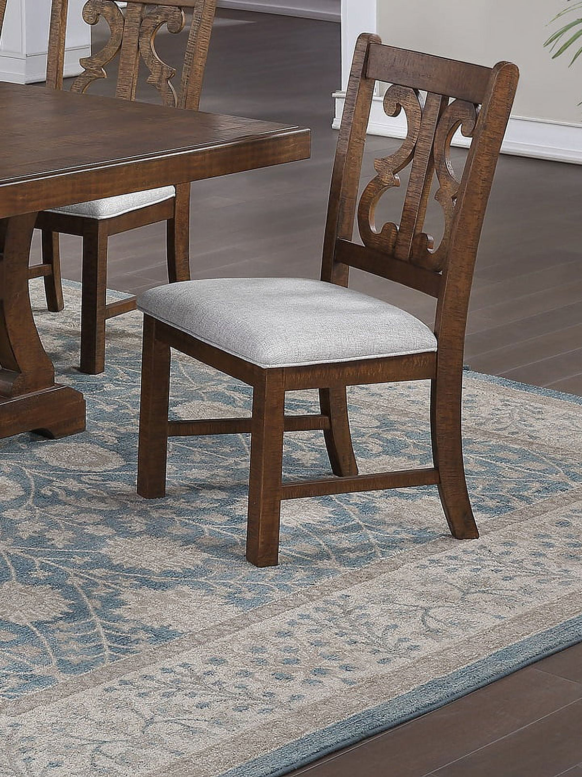Set of 2 Wooden Cushion Seat Chairs A469