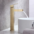 Brushed Gold Single Handle Waterfall Bathroom Vessel Sink Faucet V28697