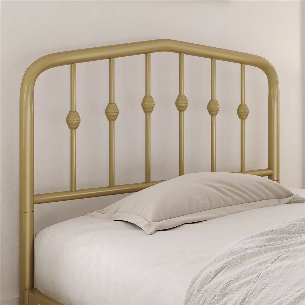 Queen Black Metal Platform Bed Frame with Arched Headboard B6030