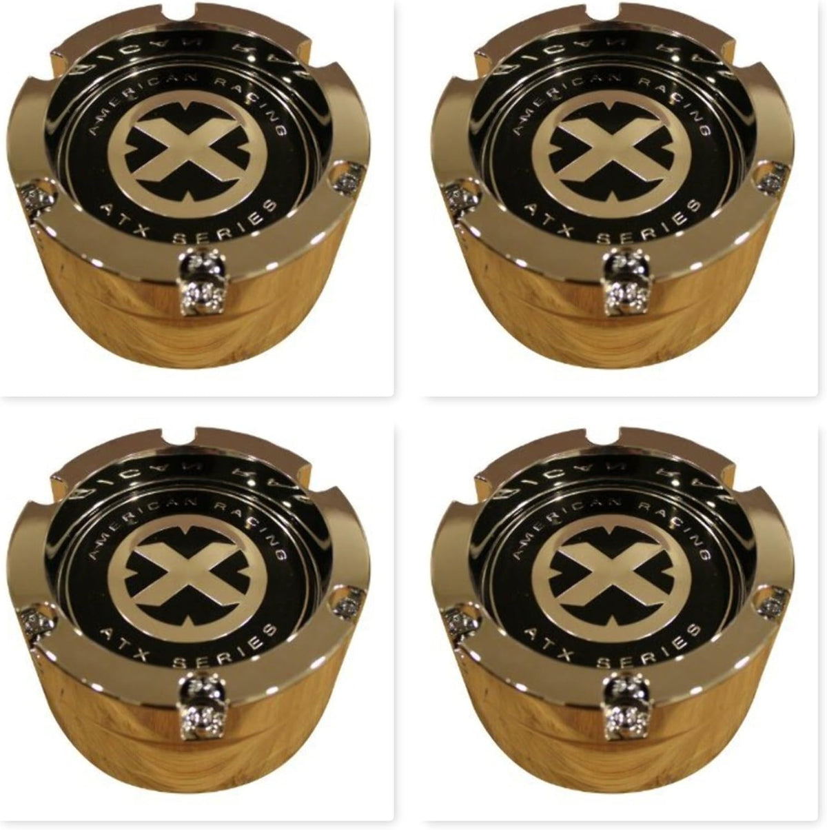 4 Pack 8 Lug 2pc Wheel Center Cap V896
