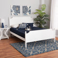 White Wood Queen Size Platform Bed A644