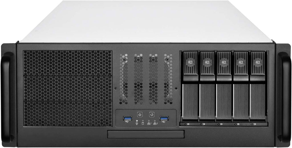4U Rackmount Server Case with 5 x 3.5 Hot-Swappable Bay and 3 x 5.25 Bays U7396