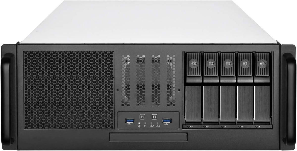 4U Rackmount Server Case with 5 x 3.5 Hot-Swappable Bay and 3 x 5.25 Bays U7396