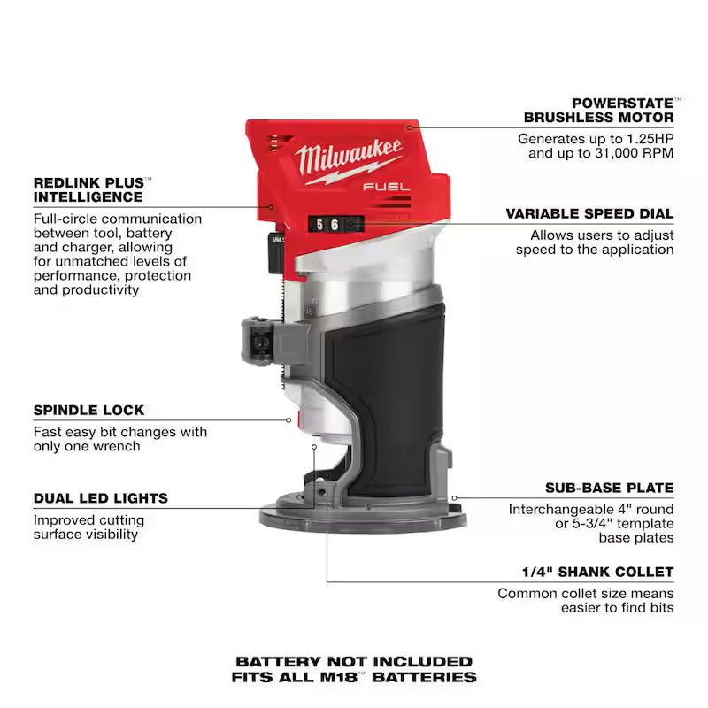 18-V Lithium-Ion Brushless Cordless Hammer Drill and Impact Driver Combo Kit with Router C2863