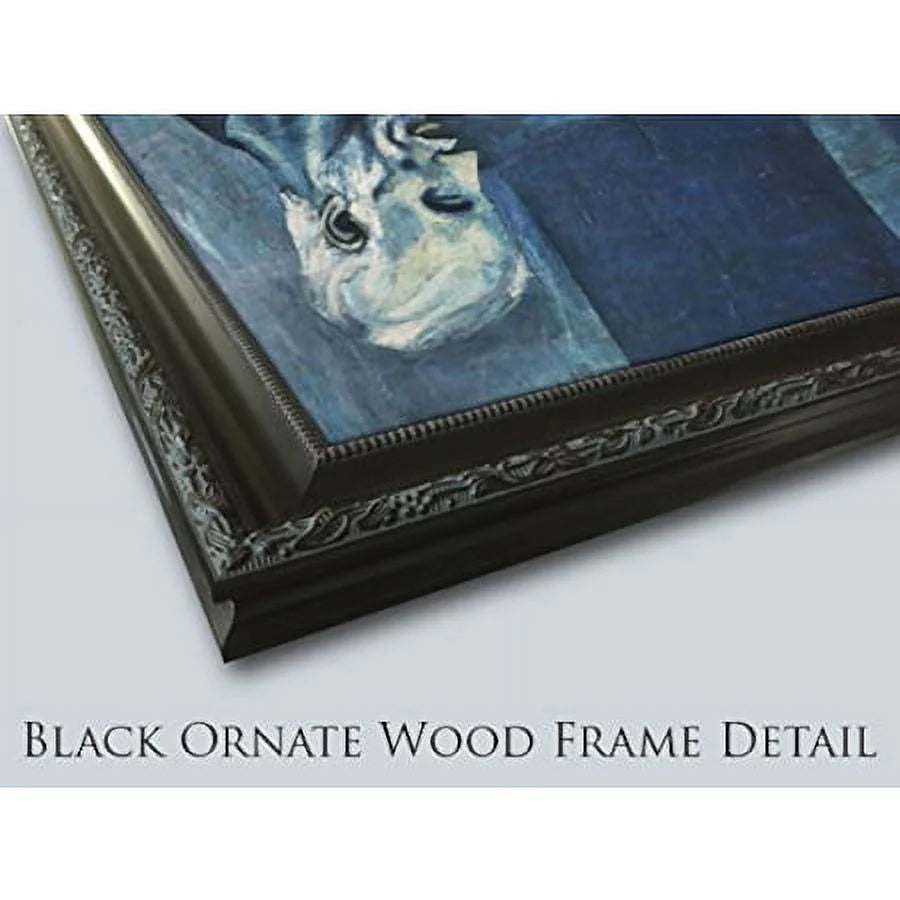 Black Ornate Wood Framed Art Print X735