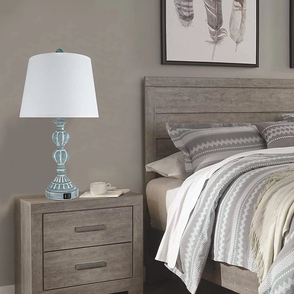 Touch Control Table Lamp Set of 2, 3-Way Dimmable Blue X5630