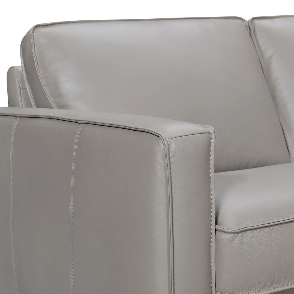 Greige Leather Sectional Sofa O197619