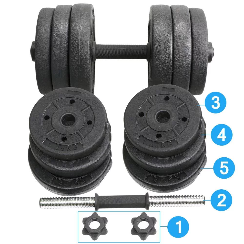Adjustable Dumbbell Free Weight Set, Black D15644