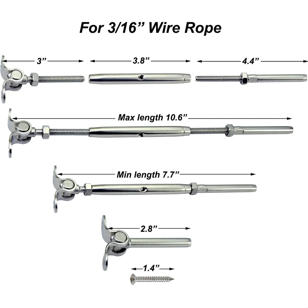 10 Pairs Stainless Steel Cable Railing Hardware Kit V497983