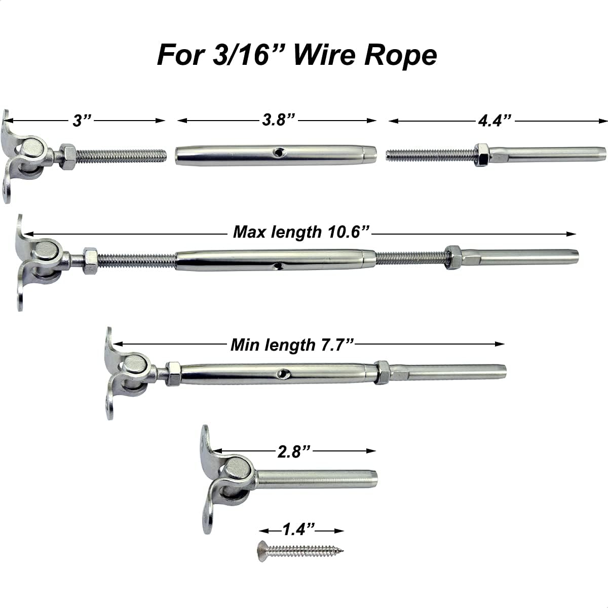 10 Pairs Stainless Steel Cable Railing Hardware Kit V497983