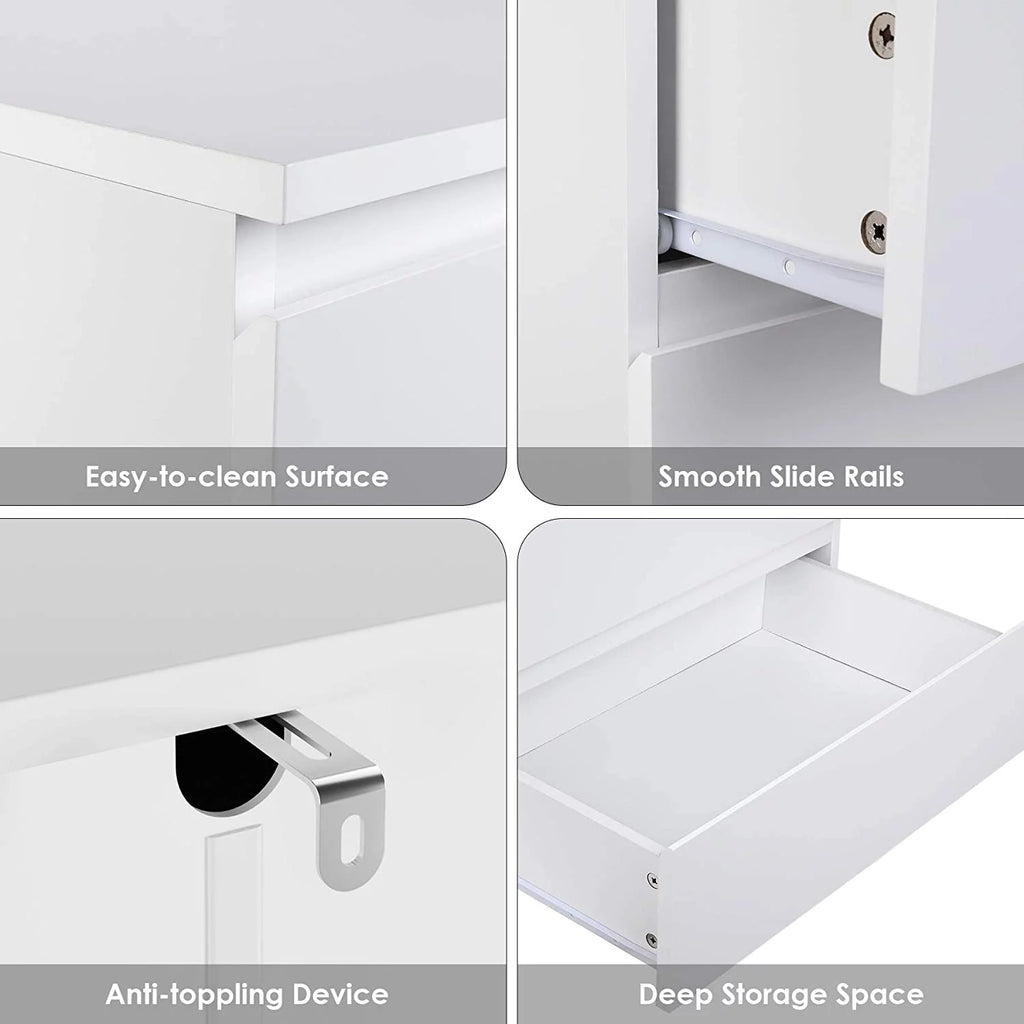 White 5 Drawer Wood Dresser G128346