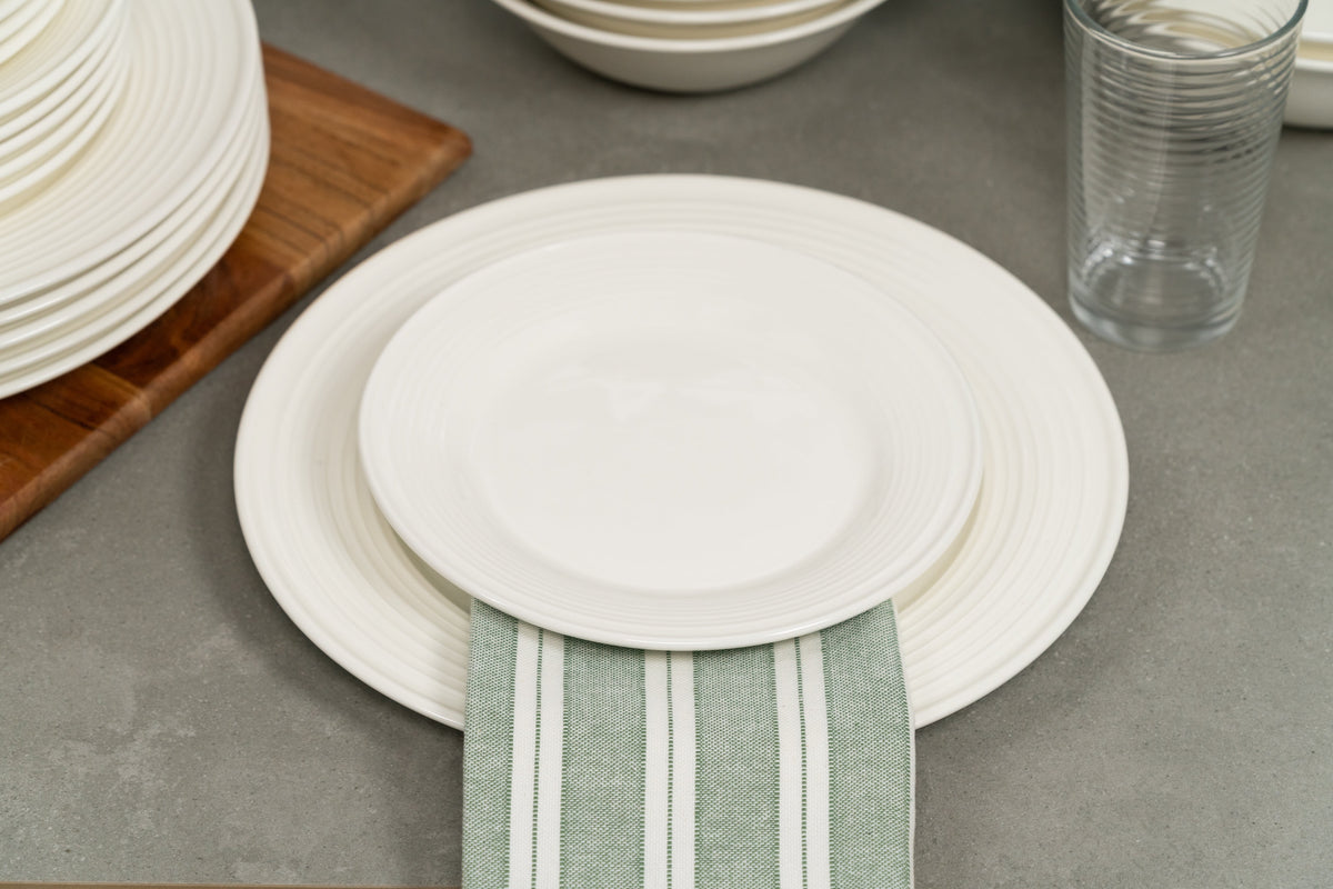 White 62-Piece Stoneware Dinnerware Set W788336