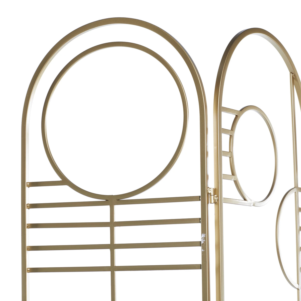 Metal 3 Panel Room Divider Screen with Geometric Pattern E6678