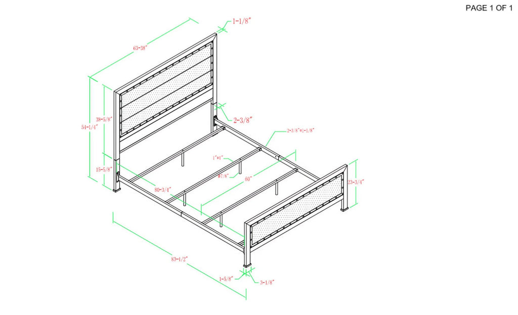 Queen Size Rustic Oak Bed F90898