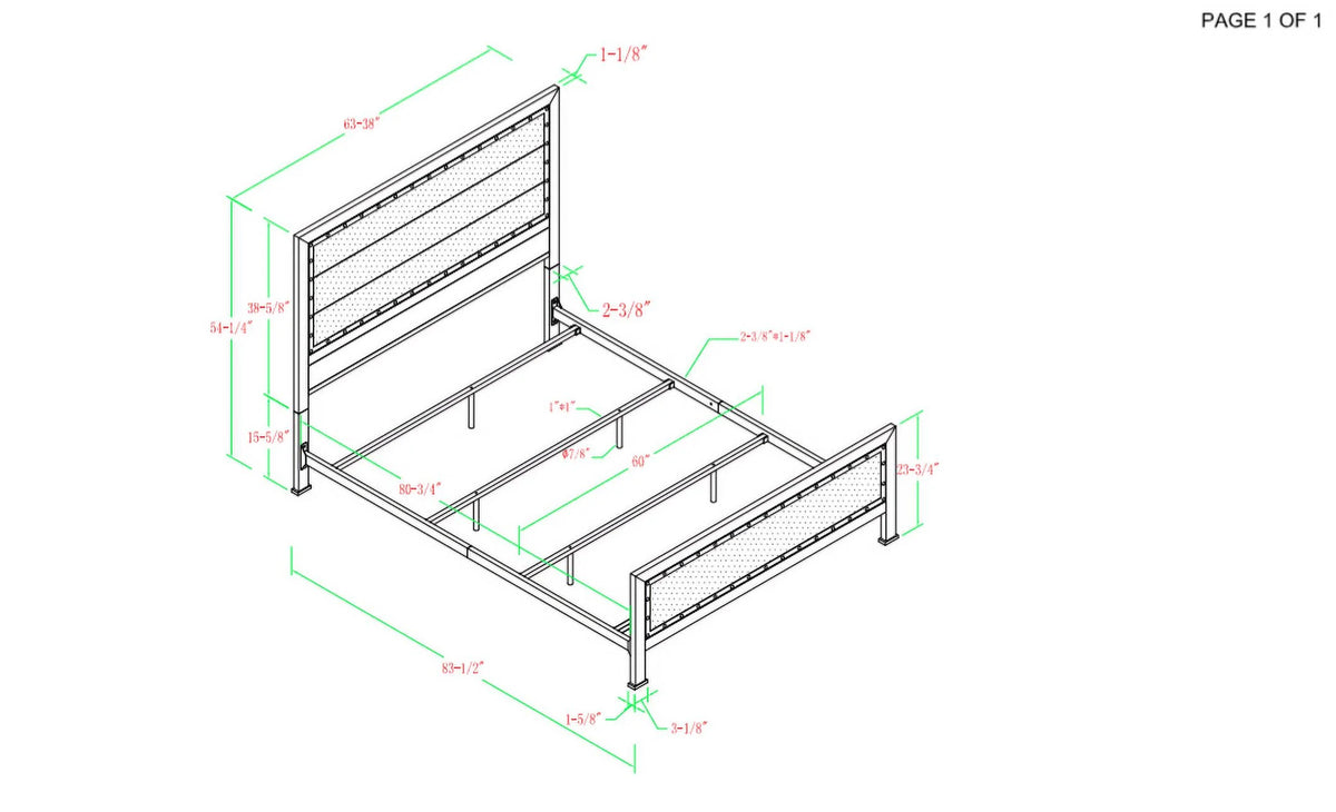 Queen Size Rustic Oak Bed F90898