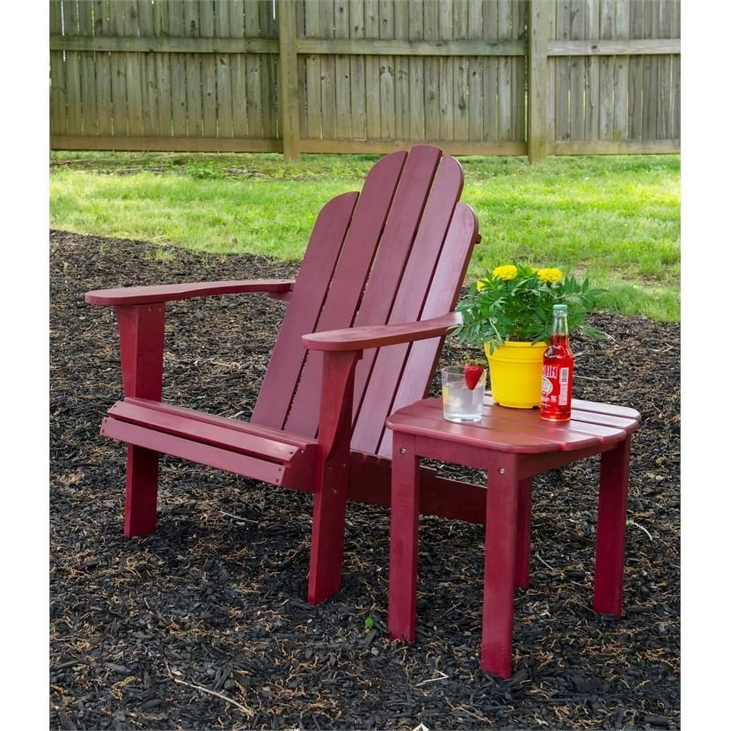 Red Wood Outdoor Chair with Arm Rests W385107