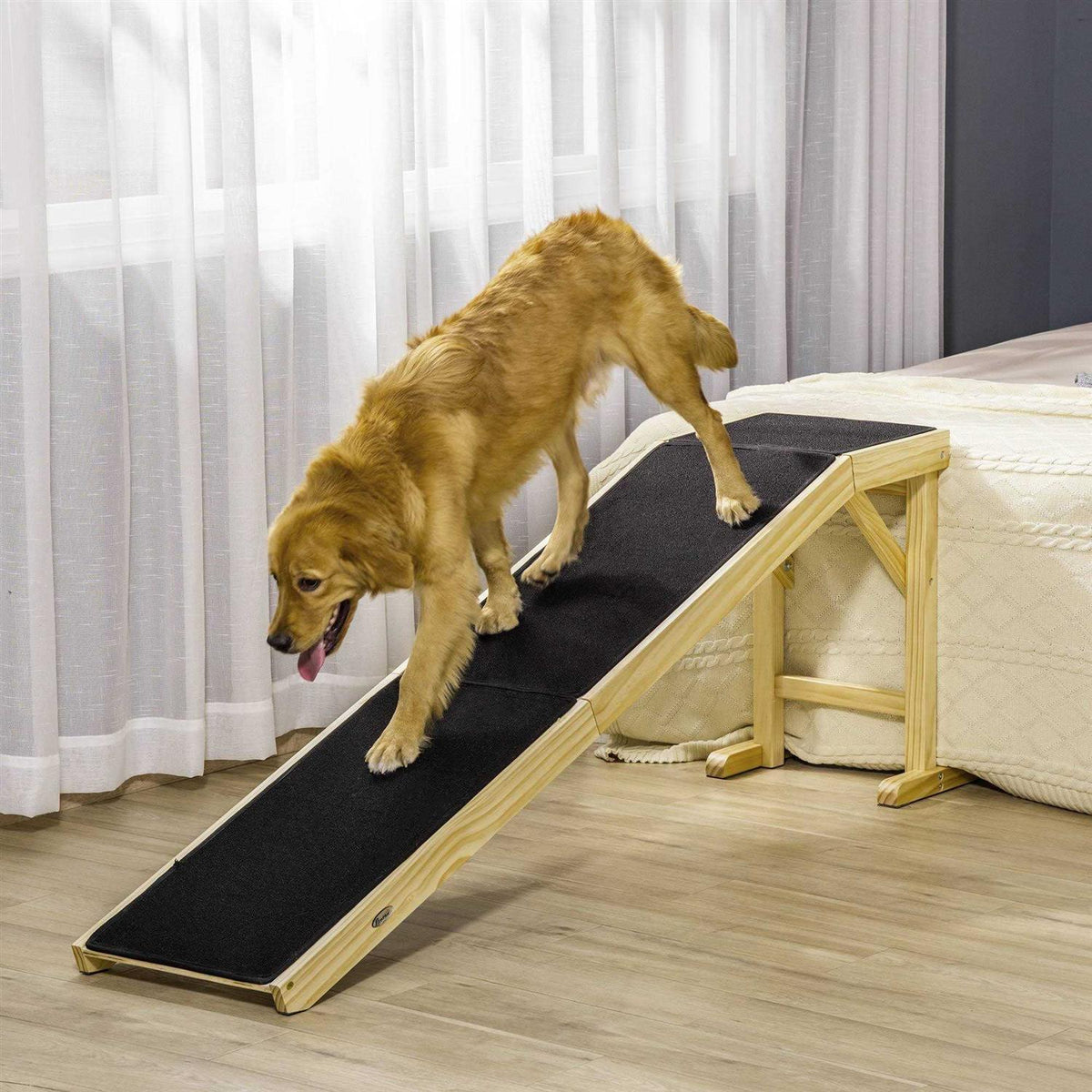 Dog Bed Ramp with Non-Slip Carpet N609