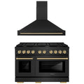 48 In. Gas Range and Range Hood in Black Stainless Steel F927012