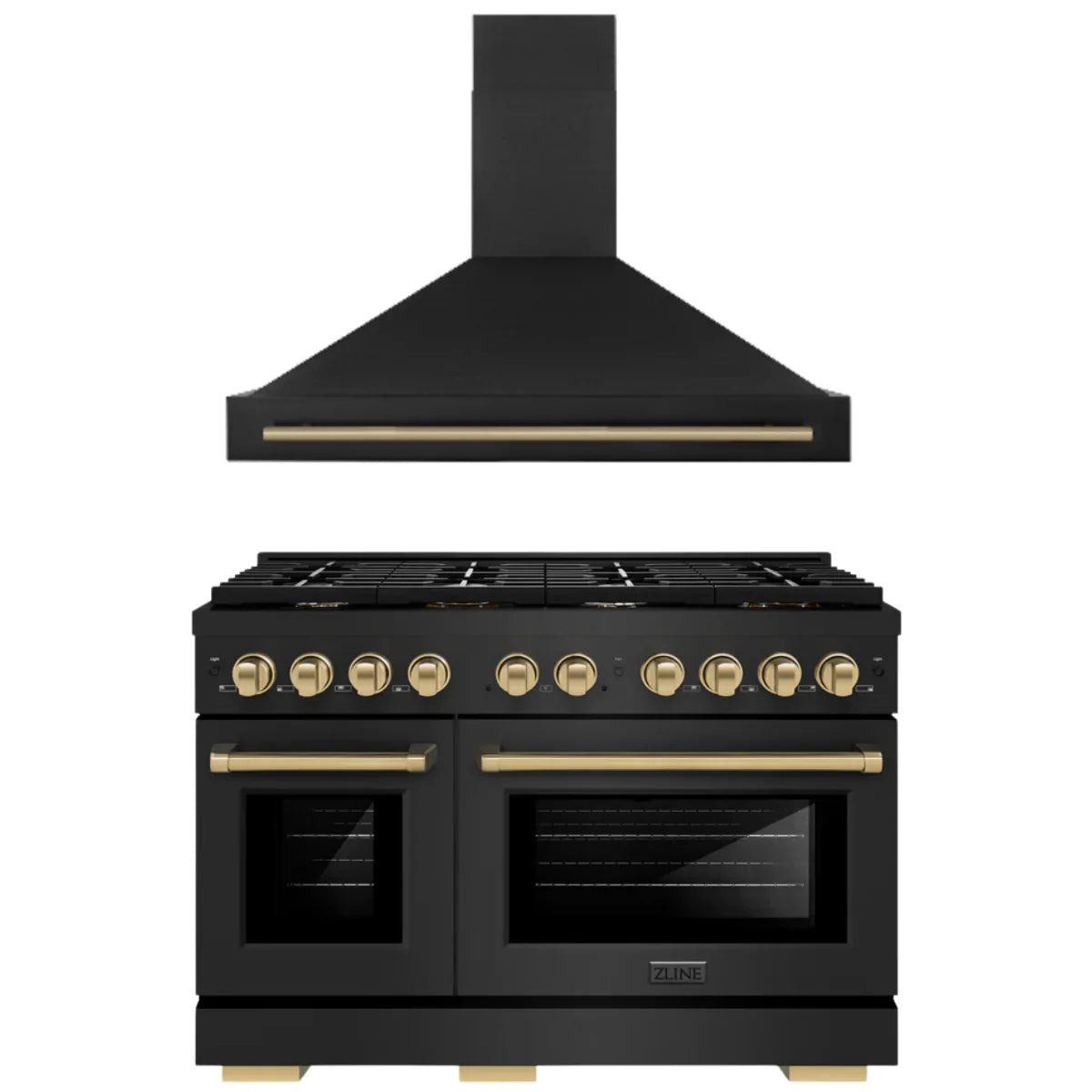 48 In. Gas Range and Range Hood in Black Stainless Steel F927012