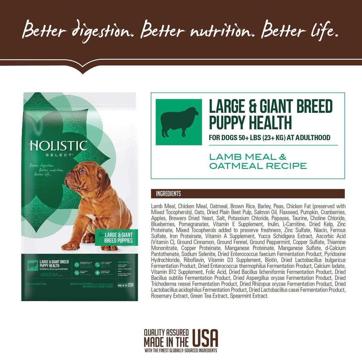 Large Breed Puppy Lamb Meal Oatmeal Dry Dog Food K362