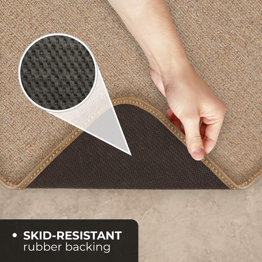 Skid-Resistant Carpet Runner Pebble Beige 12 Feet X 27 Inches J216607