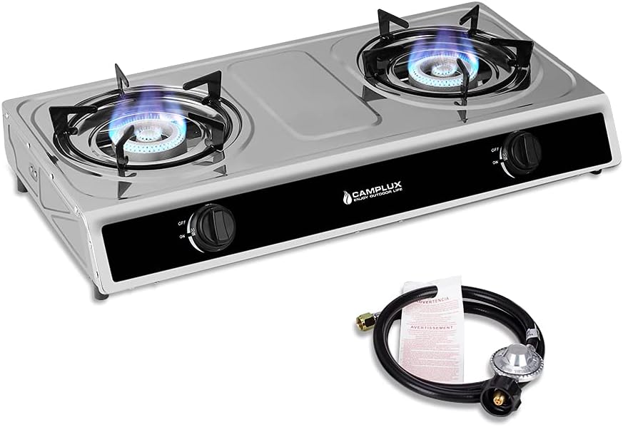 2 Burners Stainless Steel Gas Camping Stove U9609