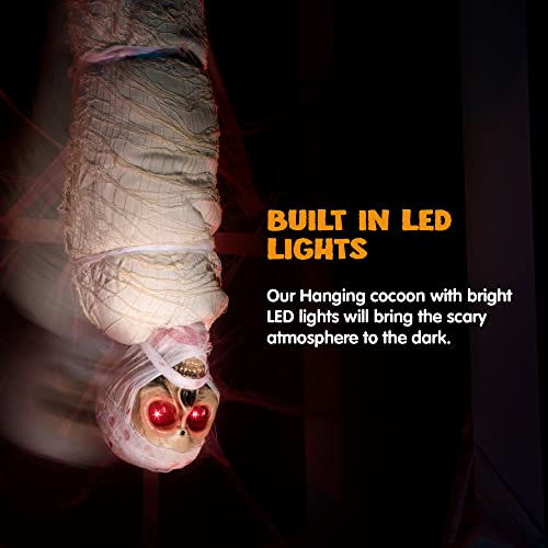 Hanging Cocoon Corpse Decoration with LED Eyes & Sound Effect X7250