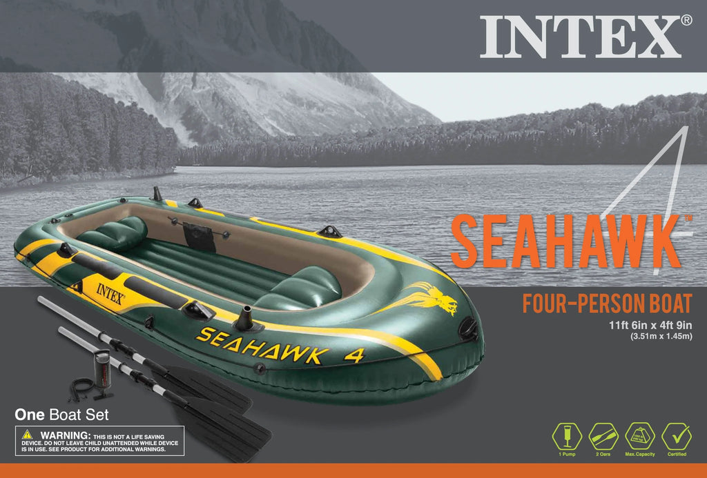 Inflatable 4 Person Boat Raft Set with Oars & Pump O650