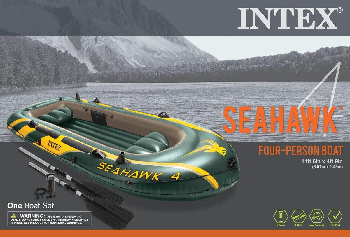 Inflatable 4 Person Boat Raft Set with Oars & Pump O650