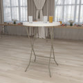 Round White Plastic Bar Height Folding Event Table Q2400