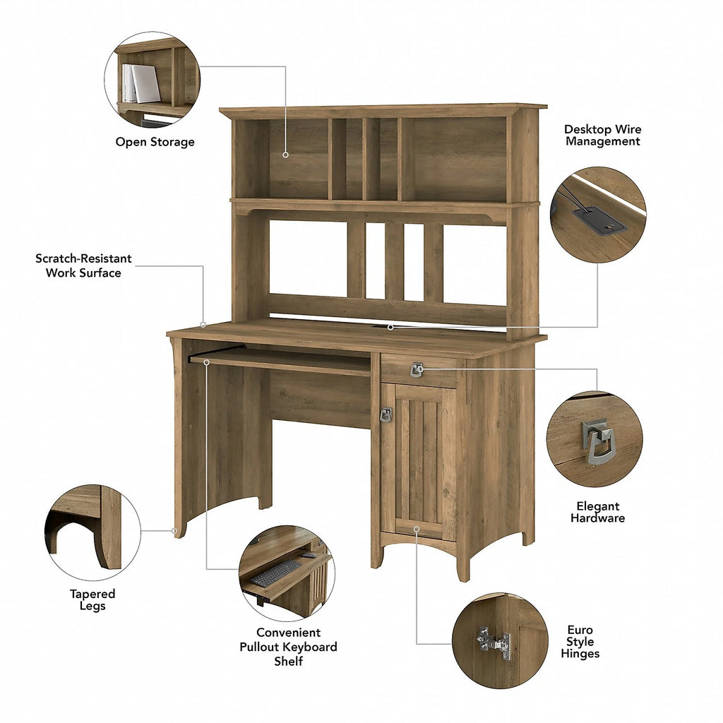 48" Computer Desk and Hutch G551