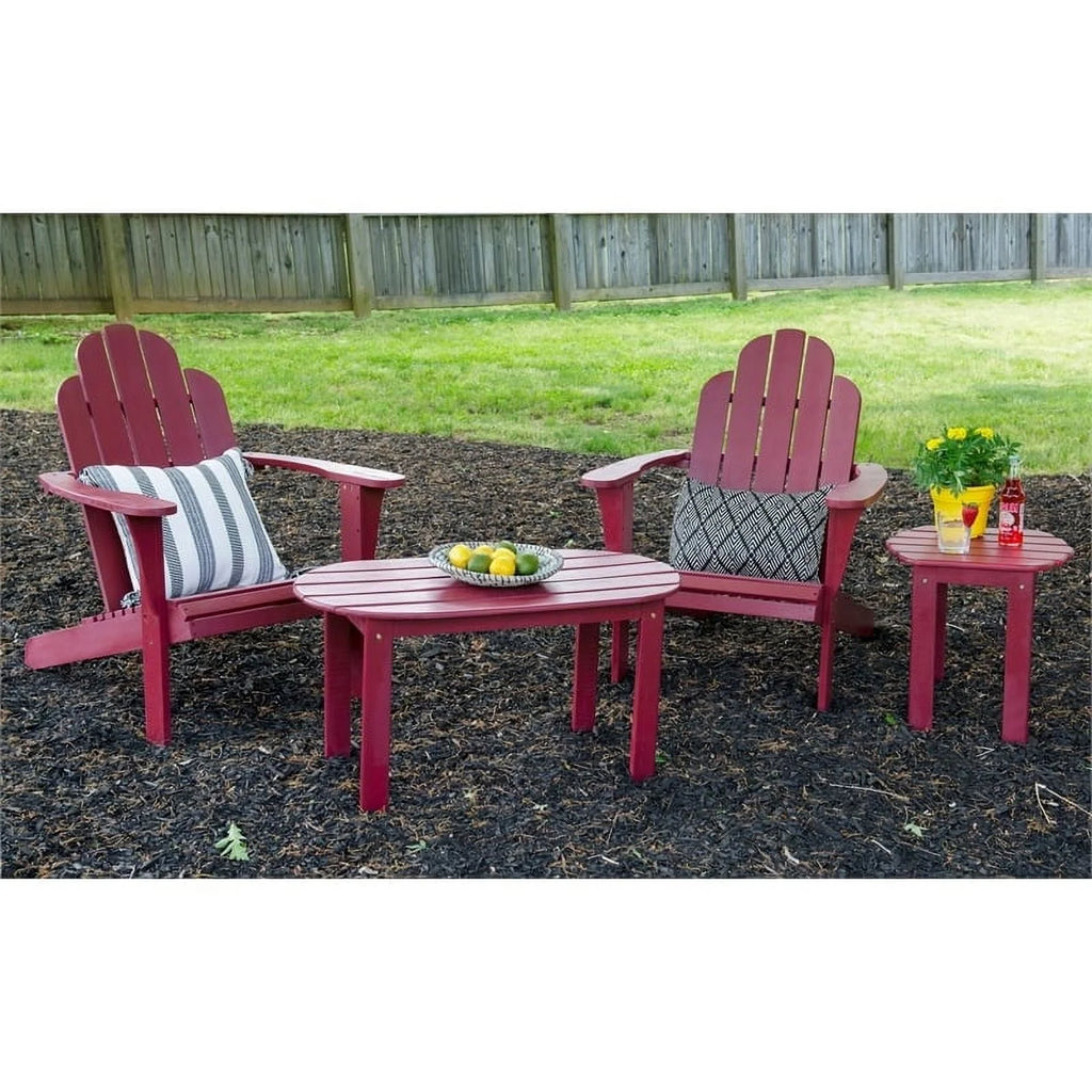 Red Wood Outdoor Chair with Arm Rests W385107