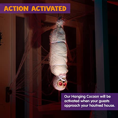 Hanging Cocoon Corpse Decoration with LED Eyes & Sound Effect X7250
